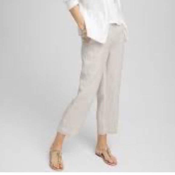 Chicos Linen High Rise Crop Cuffed Capris - Picture 1 of 9
